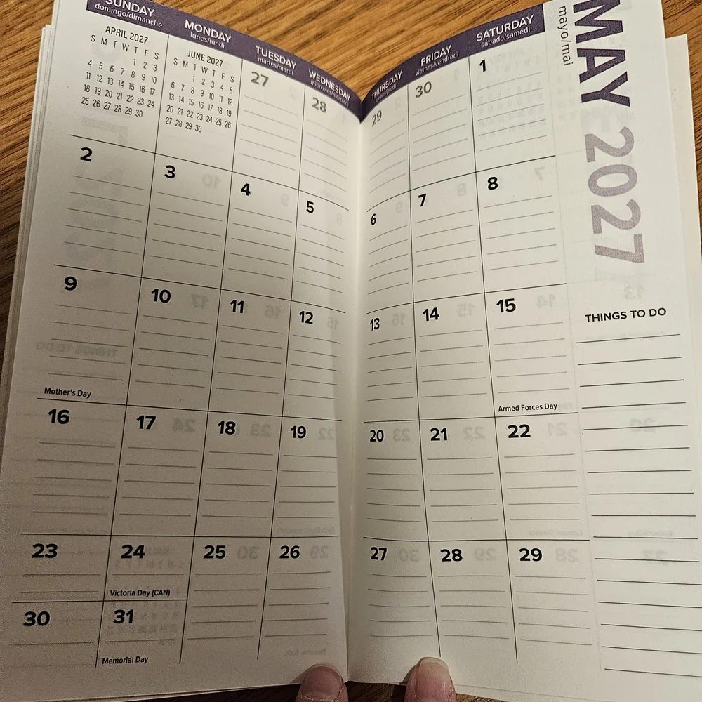Striped Navy Monthly Planner - Multi-Color